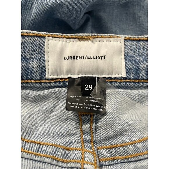 Current/Elliott Size 29 Jeans The High Waisted Stiletto Seville Foil Raw Hem - Picture 5 of 7